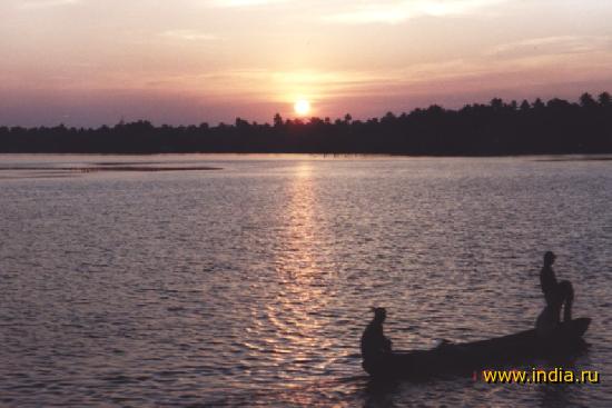 Sunset. Back waters 